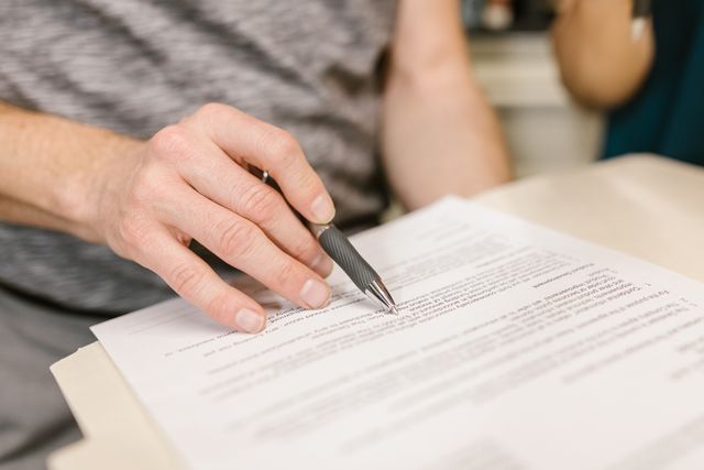 a tenant reviewing a lease agreement